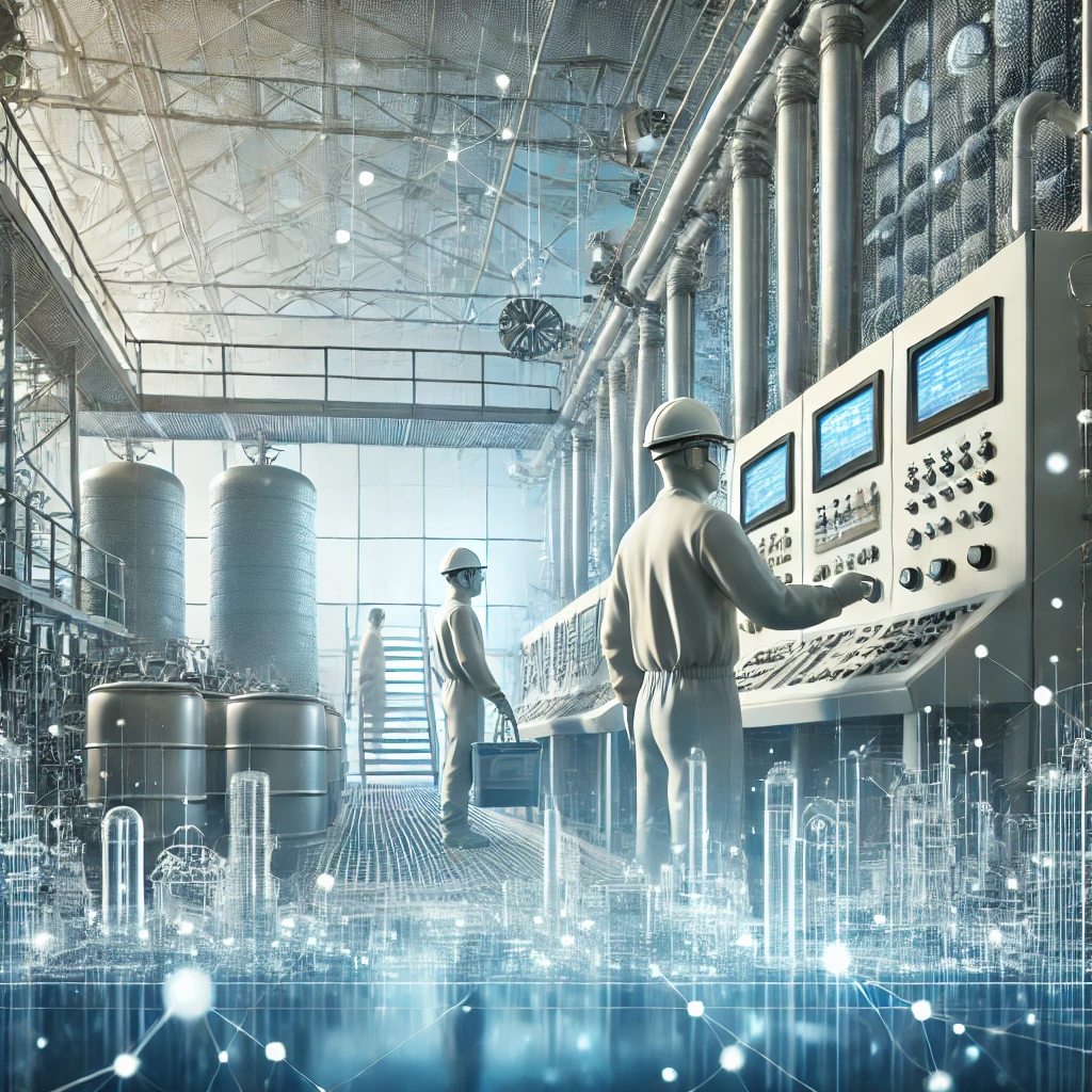 DALL·E 2025-03-28 18.36.29 – A professional image representing water treatment solutions. The scene showcases a modern water treatment plant with high-tech filtration systems and DALL·E 2025-03-28 18.36.29 - A professional image representing water treatment solutions. The scene showcases a modern water treatment plant with high-tech filtration systems and
