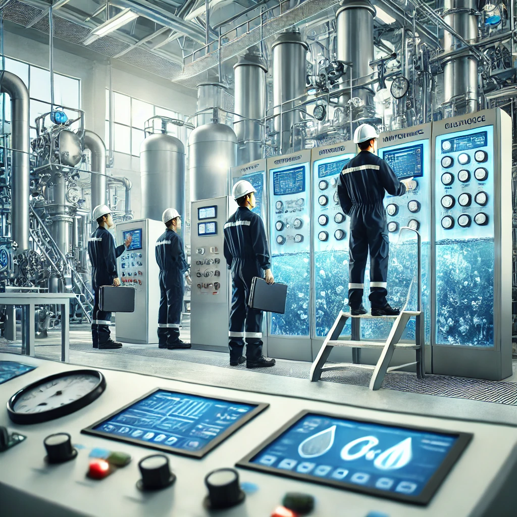 DALL·E 2025-03-28 19.04.16 – A professional image representing operation and maintenance (O&M) for water solutions. The scene features a team of engineers in safety gear monitorin DALL·E 2025-03-28 19.04.16 - A professional image representing operation and maintenance (O&M) for water solutions. The scene features a team of engineers in safety gear monitorin