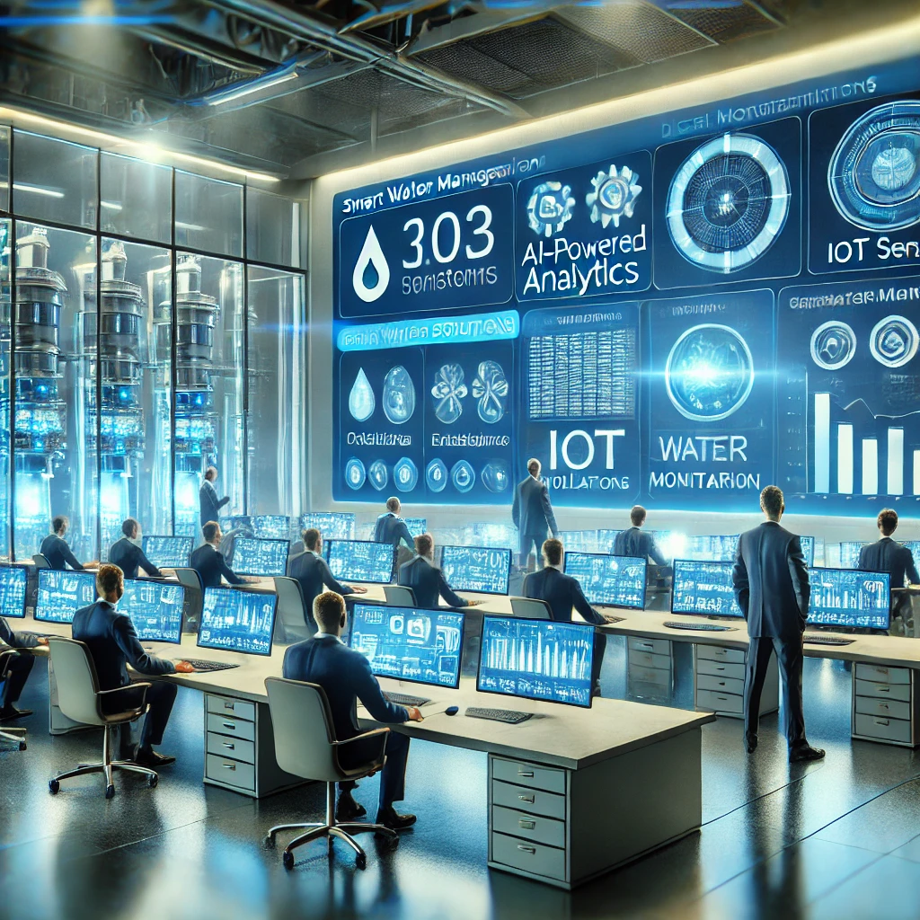 DALL·E 2025-03-28 19.04.32 – A professional image representing automation and digital monitoring for water solutions. The scene features a futuristic control room with engineers o DALL·E 2025-03-28 19.04.32 - A professional image representing automation and digital monitoring for water solutions. The scene features a futuristic control room with engineers o